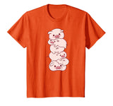 Pink Kawaii & Anime Stuff Pigs On A Pile - Cute Kawaii Anime - Pig Aesthetic Japanese T-Shirt - Orange
