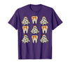 Dentist Dental Halloween Costume Tee Gifts Floral Ghost Teeth Dental Dentist Halloween Costume T-Shirt - Purple