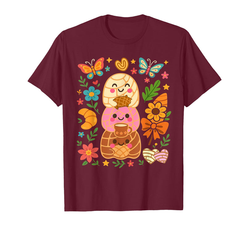 Mexican Spanish Latina Halloween Season Mexican Boo Pan Dulce Spooky Season Halloween Pantasmas T-Shirt - Burgundy