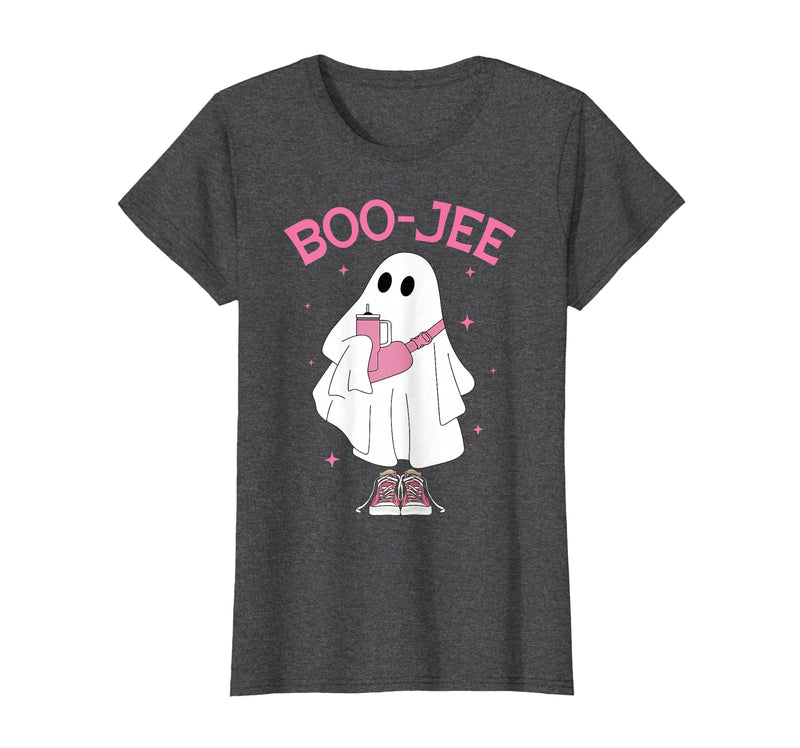 Spooky Season Ghost Halloween Boujee Boo-Jee Boo-JEE Spooky Season Ghost Pink Halloween Pumpkin Boujee T-Shirt - Dark