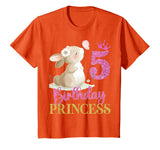 Kids 5th Birthday Rabbit Princess Girl Bunny 5 Years Old T-Shirt in Orange