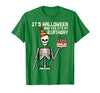 Halloween Shirts For Women Men Kids Boys Girls Its Halloween Yes My Birthday Skeleton Costume Men Women Kid T-Shirt - Kelly