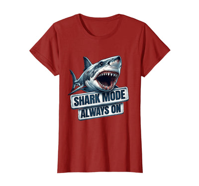 Shark Mode Always On Bold Women's Graphic Design T-Shirt
