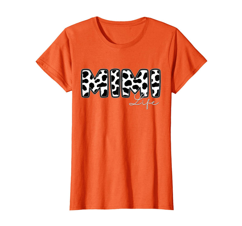 Cow Print Matching Family Apparel Mimi Life Cow Print Family Matching T-Shirt - Orange