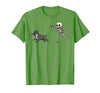 Pitbull Halloween Costume Funny Pitbull Skeleton Hand Halloween T-Shirt - Grass Green