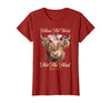 Christian Western Highland Cow Lovers Tees Follow The Word Not The Herd Christian Western Highland Cow T-Shirt - Cranberry