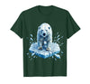 Mademark Polar Bear Drifting on Ice Floe Illustration T-Shirt - Dark Green