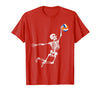 Halloween Shirts Women Men Kids Volleyball Skeleton Halloween Player Catcher Mens Boys Kids T-Shirt - Red