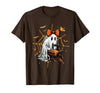Ghost Quilter Sewing Halloween Costume Cute Ghost Quilter Sewing Halloween Scary Costume Retro T-Shirt - Brown
