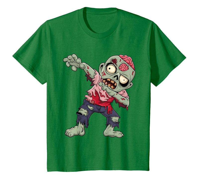 Halloween Shirts Women Men Kids Dabbing Zombie Brain Halloween Scary Dab Dance Boys Teen Men T-Shirt - Kelly Green