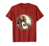 Mademark Elephant Mom and Baby Trunk Touch Pregnancy Tee T-Shirt - Men - Cranberry Red