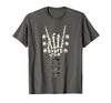 Rock and Wear Gifts Men Women Kids Skeleton Guitar Hand Rock On Guitarist Rock Band Music T-Shirt - Asphalt Grey