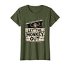 Mademark Let the Monkey Out Wild Primate Graphic Design T-Shirt - Women - Olive Green