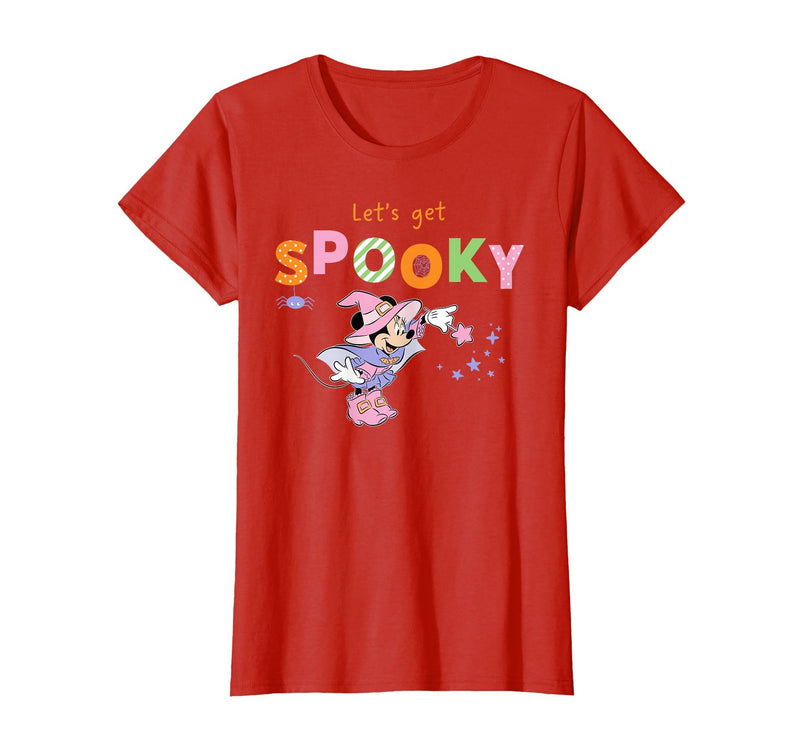 Disney Minnie Mouse Let's Get Spooky Cute Halloween Witch T-Shirt - Red