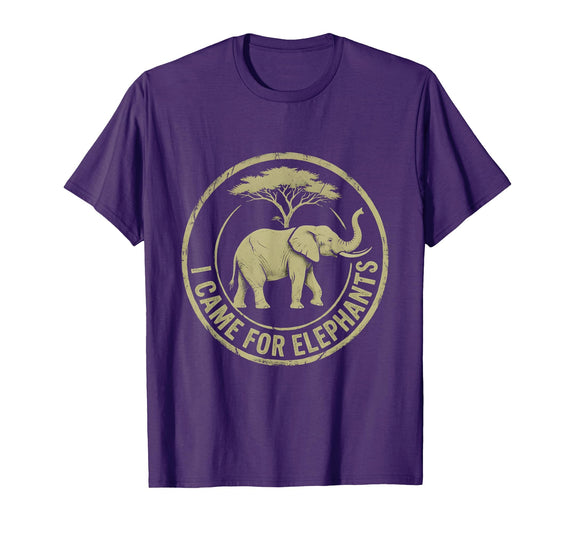Mademark I Came For Elephants Safari Women Design T-Shirt - Men - Purple