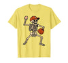Funny Skeleton Baseball Tee Skeleton Baseball Halloween Costume Pitcher Sport Player T-Shirt - Lemon Yellow