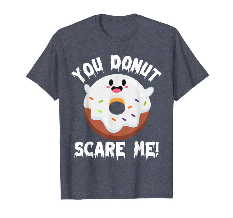 Donut Halloween Shirt Halloween Donut Costume Kids Men Women Doughnut Scare Me T-Shirt - Heather Blue