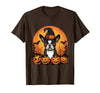 Boston Terrier Bostie Dog Halloween Designs Boston Terrier Bostie Dog Breed Pet Halloween Pumpkins T-Shirt - Brown