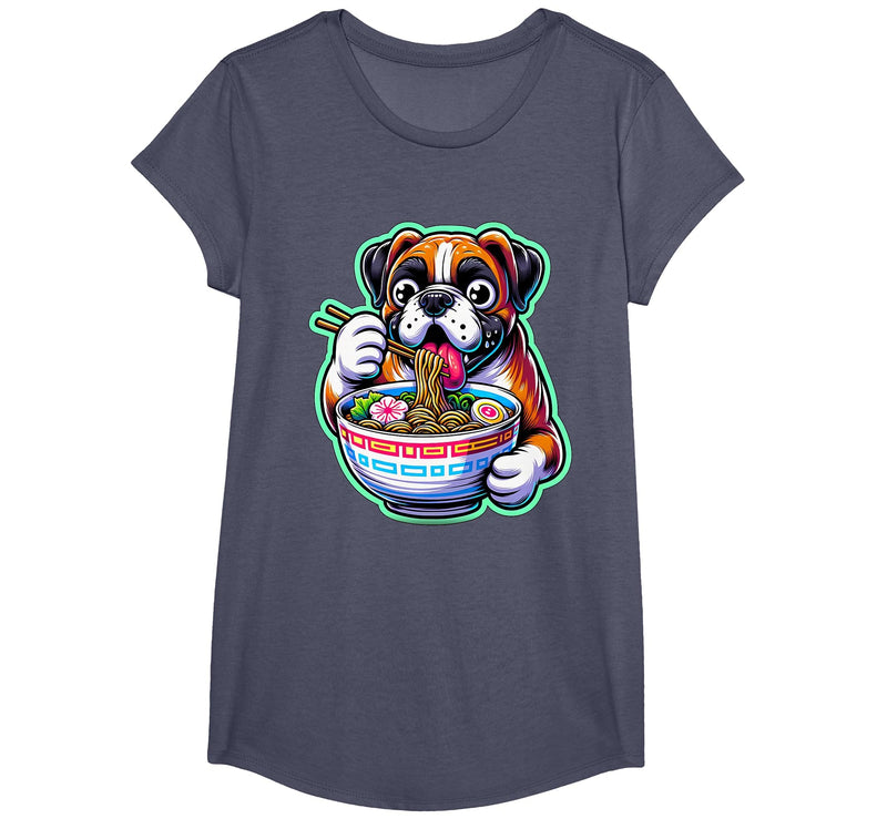 Noodle Ramen Boxer Dog Kawaii Anime Boxer Dog Ramen T-Shirt - Heather Blue