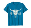 Buffalo Animals Gift Idea Bison Buffalo Skull Animal Design T-Shirt - Sapphire Blue