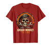 Mademark Grease Monkey 'Til I Die Mechanic Skull Design T-Shirt - Men - Cranberry Red