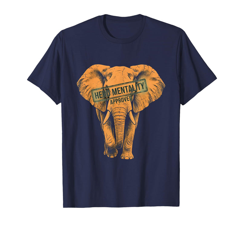 Mademark Herd Mentality Approved Elephant Design T-Shirt - Men - Navy Blue