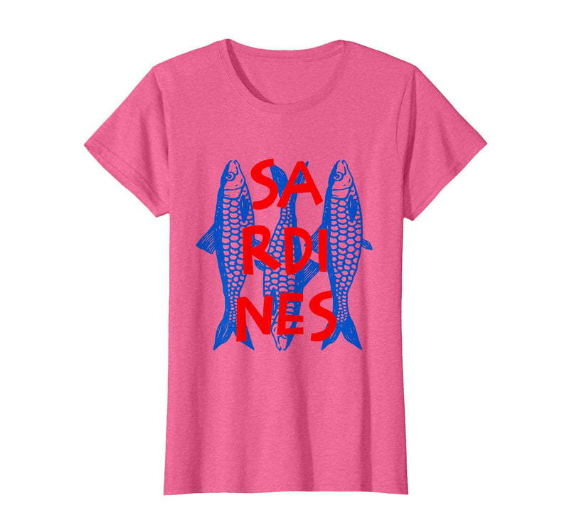 Vintage Sardine Tinned Fish Summer Tee Sardines Tinned Fish Retro Graphic for Men Women T-Shirt - Pink Heather