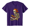 VibeKilla Video Game Halloween Skeleton Gamer Costume T-Shirt - Purple