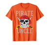 Pirate Family Apparel Pirate Uncle Jolly Roger Flag Skull Family Pirates T-Shirt - Orange