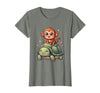 Mademark Small Monkey Riding Giant Tortoise Funny Animal Art T-Shirt - Women - Olive Heather