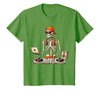 Funny Skeleton DJ Halloween Men Outfit Skeleton DJ Halloween Costume Turntable Music Funny Men Boys T-Shirt - Grass Green