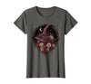 Mademark Witch Hat Black Roses Halloween Women's Design T-Shirt - Asphalt Grey