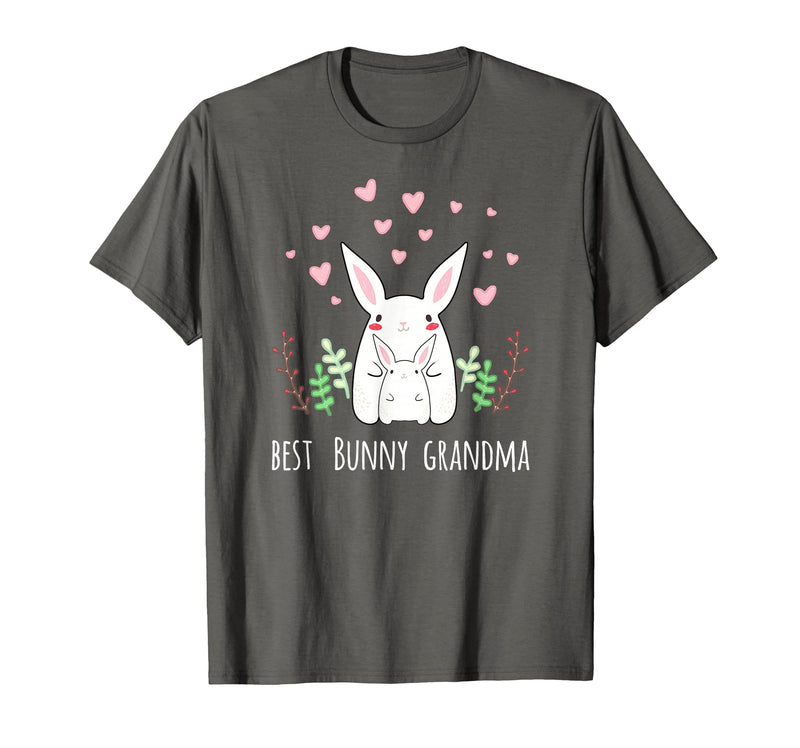 Cute Bunny Grandma Rabbit Grandmother T-Shirt in Asphalt Grey
