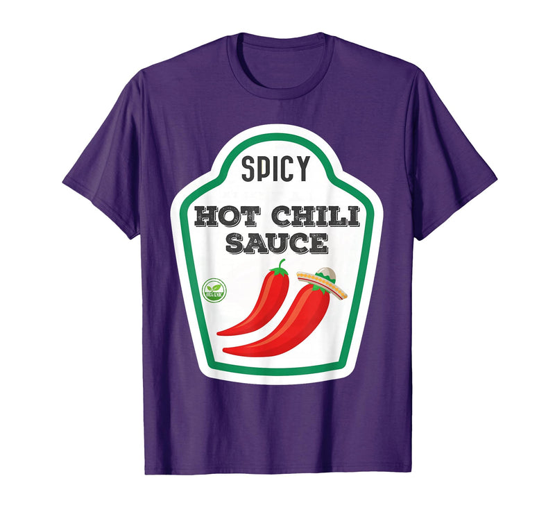 Lustige Essen & Sauce Fasching Kostüm Co. Chilli Sauce Costume Funny Fancy Dress Costumes for Men and Women T-Shirt - Purple
