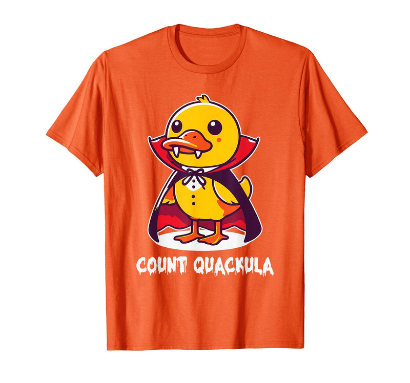 Funny Halloween Costume Count Quackula Funny Duck Halloween Costume T-Shirt - Orange
