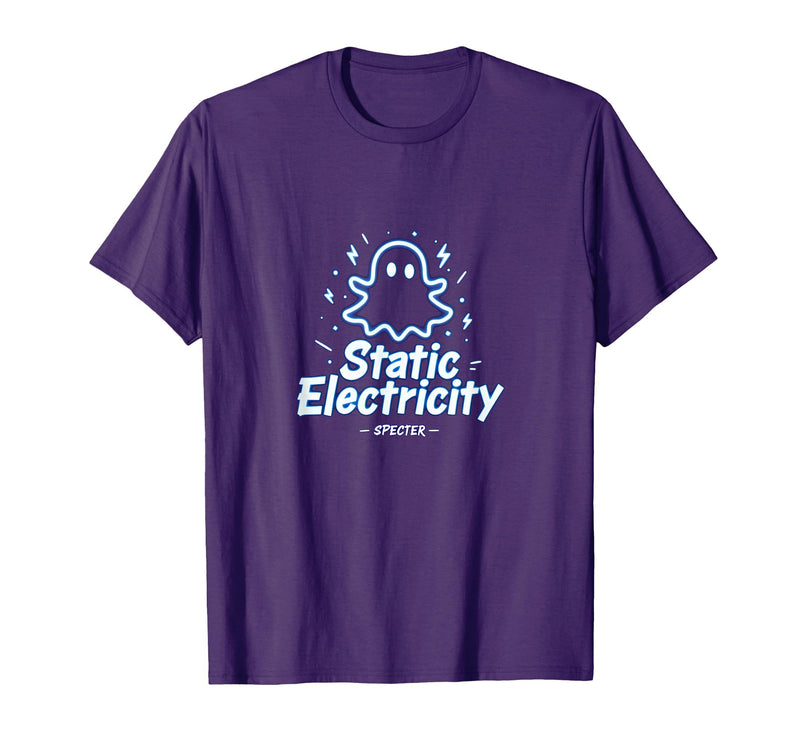 Mademark Ghost & Spirits - Ghost (99 Problems All) T-Shirt - Purple-halloween Static Electricity Ghost Atmosphere