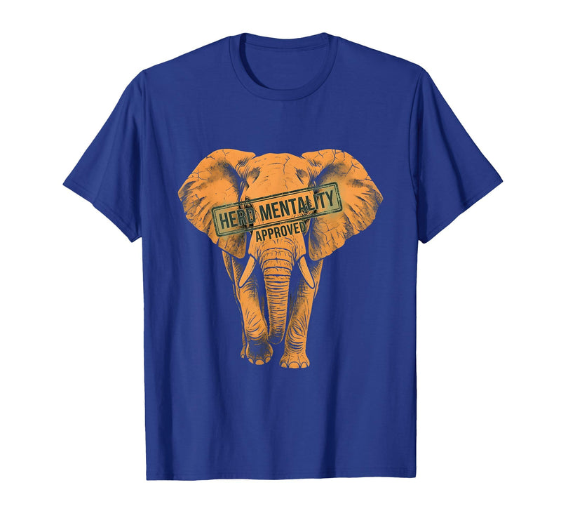 Mademark Herd Mentality Approved Elephant Design T-Shirt - Men - Royal Blue