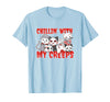 Chillin With My Creeps Apparel Chillin with My Creeps Cat Horror Killer Halloween Costume T-Shirt - Baby Blue
