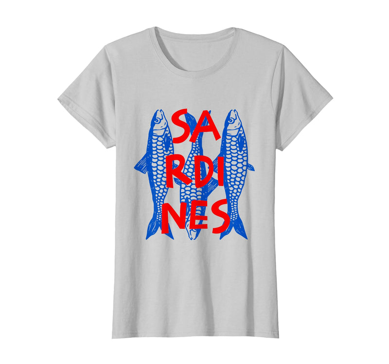 Vintage Sardine Tinned Fish Summer Tee Sardines Tinned Fish Retro Graphic for Men Women T-Shirt - Silver Grey