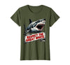 Mademark Respect the Great White Shark Graphic Design T-Shirt - Olive Green