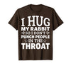 I Hug My Rabbit I Easter Bunny Design Lionhead Rabbit T-Shirt in Brown