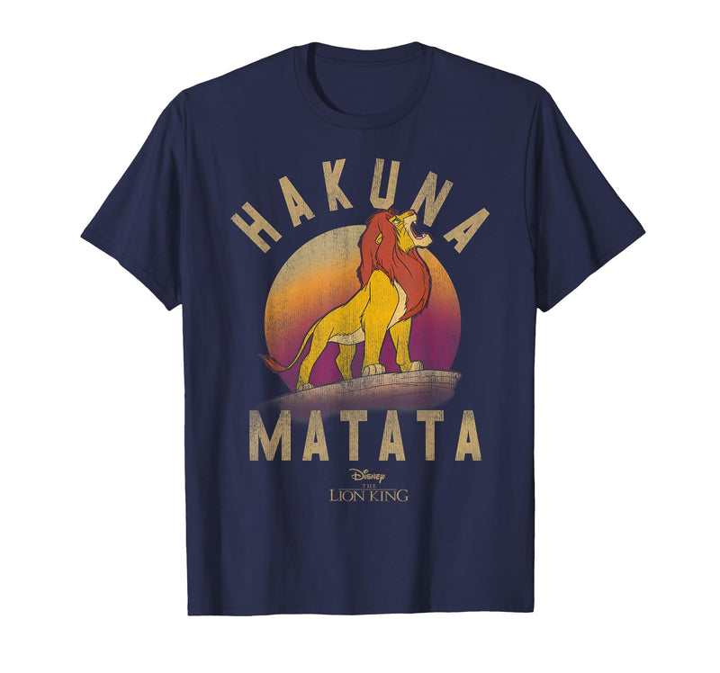 Disney Lion King Simba Warrior Roar Graphic Tee Shirt - Navy Blue