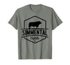 Funny Farmer Gift for Simmental Cattle Cow Farmer - Simmental Cattle T-Shirt - Olive Heather