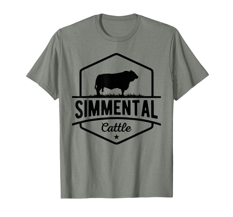 Funny Farmer Gift for Simmental Cattle Cow Farmer - Simmental Cattle T-Shirt - Olive Heather