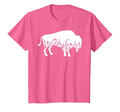 Bison Lover Buffalo Flower American Bison Animal Silhouette T-Shirt