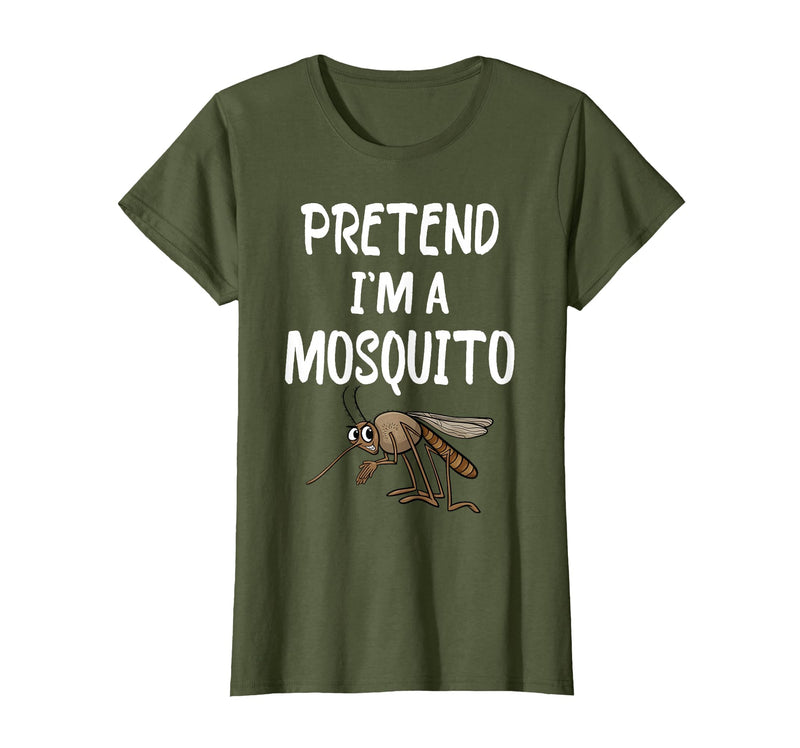 Pretend I'm A Mosquito Funny Halloween Costume Pretend I'm A Mosquito Funny Lazy Halloween Costume Party T-Shirt - Olive