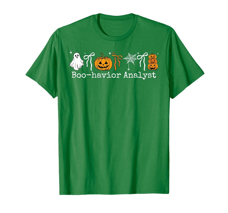 Behavior Analyst Halloween ABA Ghost Boo-havior Boo-Havior Analyst Pumpkin Ghost ABA Therapist Halloween T-Shirt - Kelly