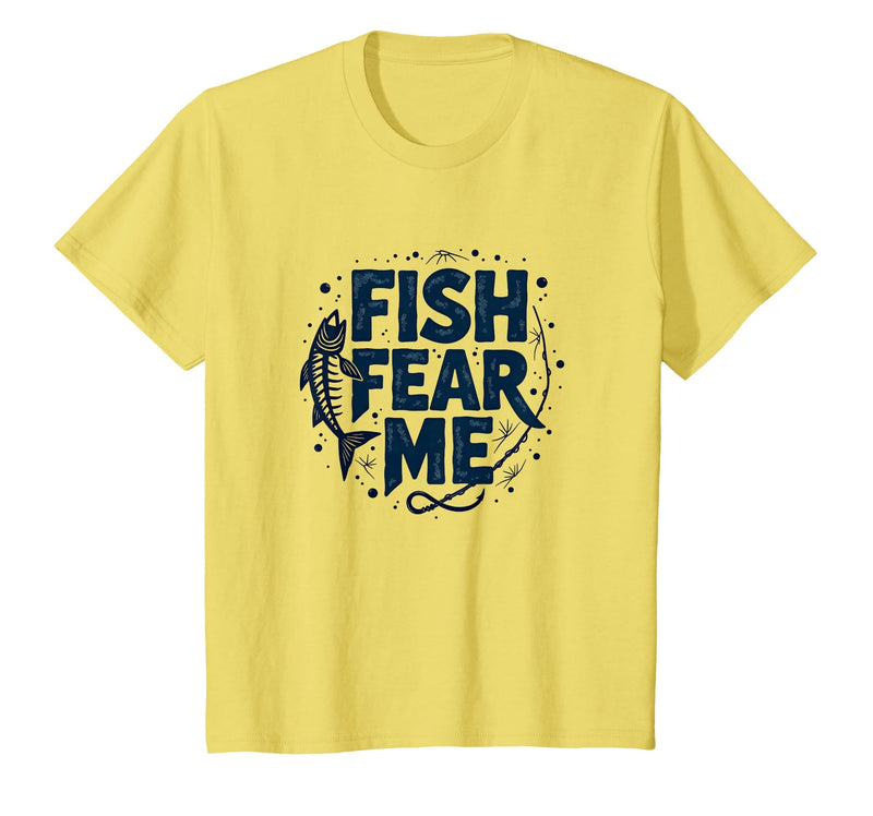 Mademark Fish Fear Me Funny Fishing for Men Angler Humor Quote T-Shirt - Lemon Yellow