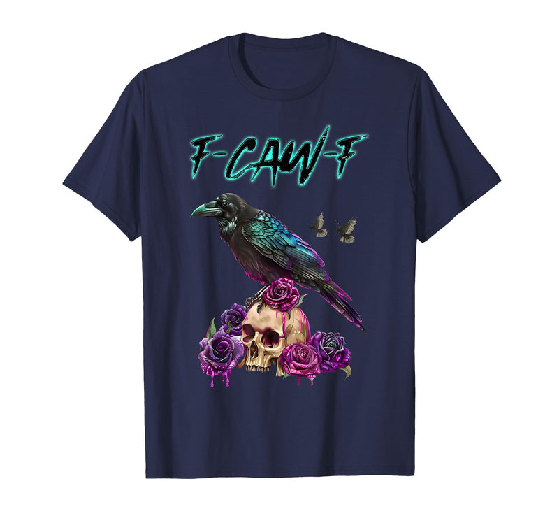 F-Caw-F Funny Raven Black Crow Spooky Season Retro F-Caw-F Funny Raven Black Crow Spooky Season Halloween Retro T-Shirt -