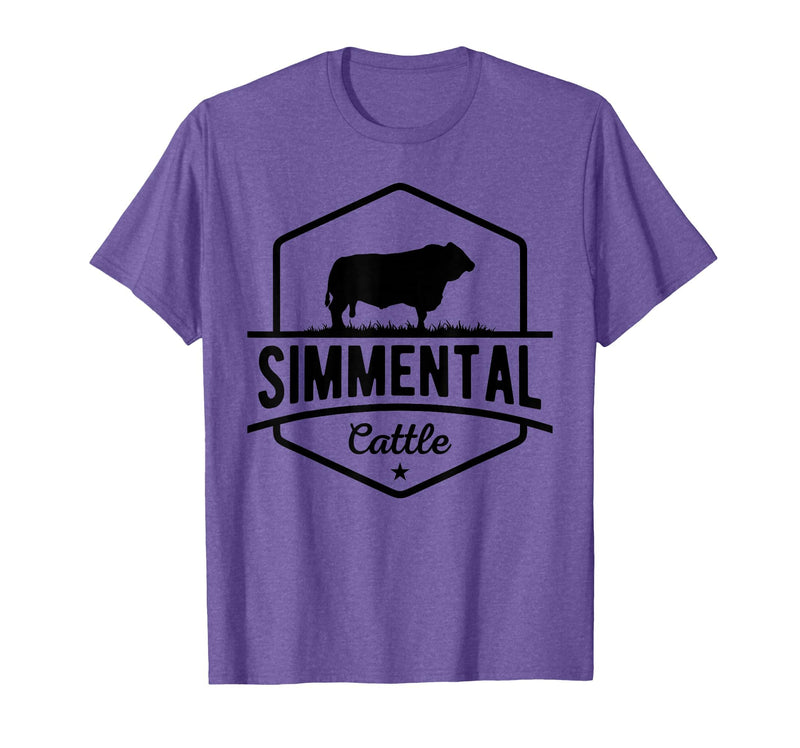 Funny Farmer Gift for Simmental Cattle Cow Farmer - Simmental Cattle T-Shirt - Purple Heather